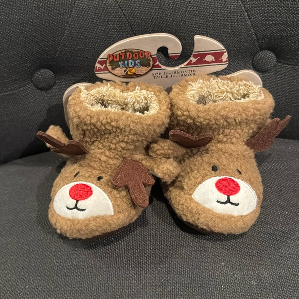 Outdoor Kids Rudolph Slippers 12-18 months